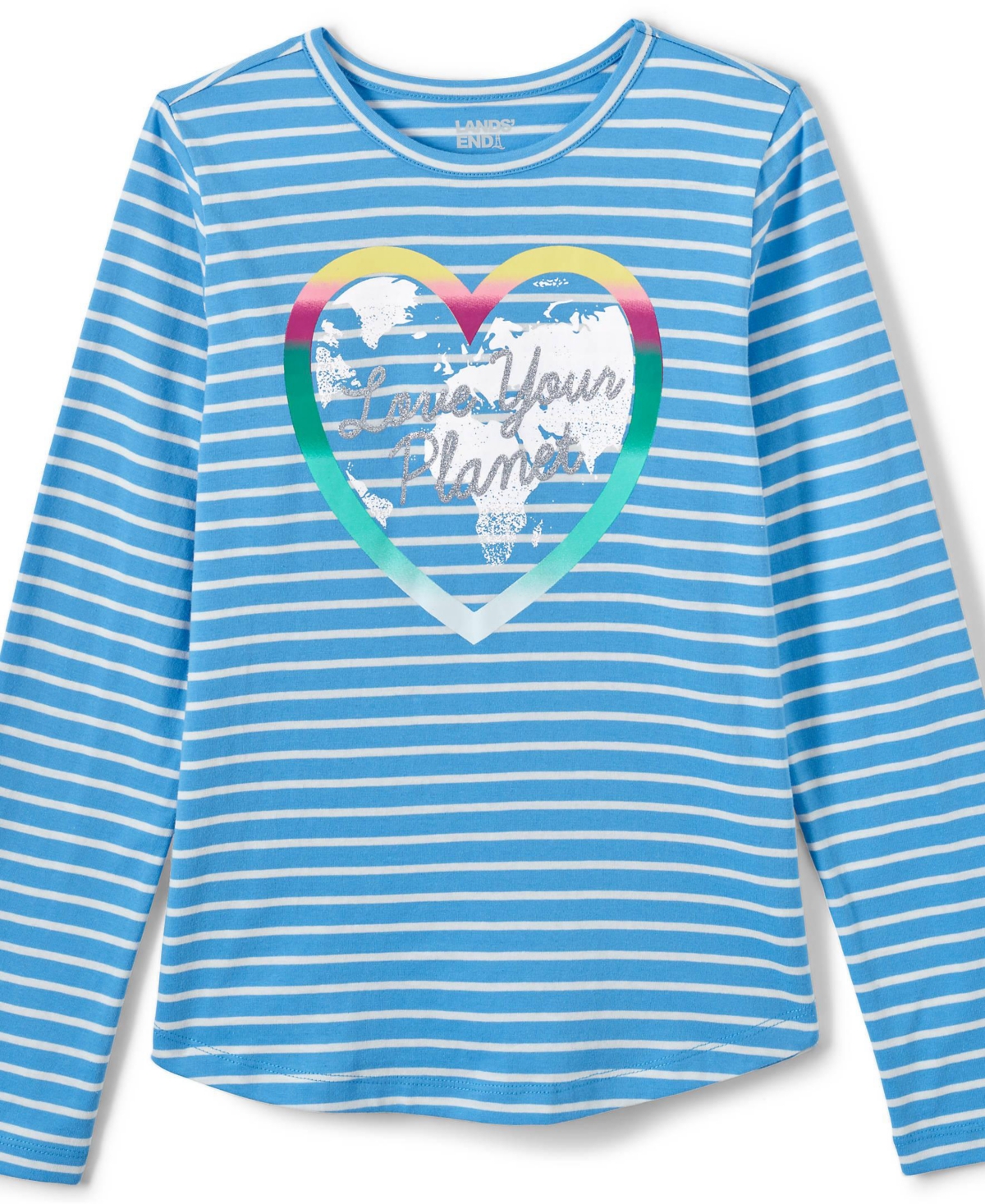 Lands' End Big Girls Plus Long Sleeve Graphic Tee