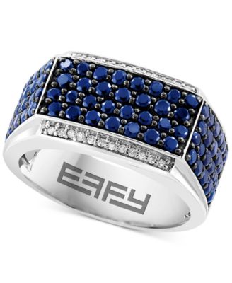 EFFY&reg; Men's Ruby (2-1/2 ct. t.w.) & Diamond (1/10 ct. t.w.) Ring in Sterling Silver