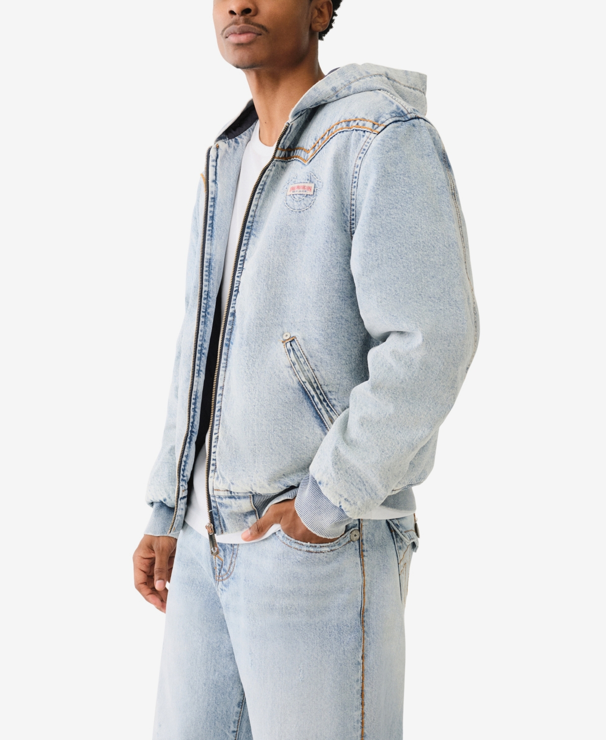 True Religion Men's Hooded Super T Western Jacket