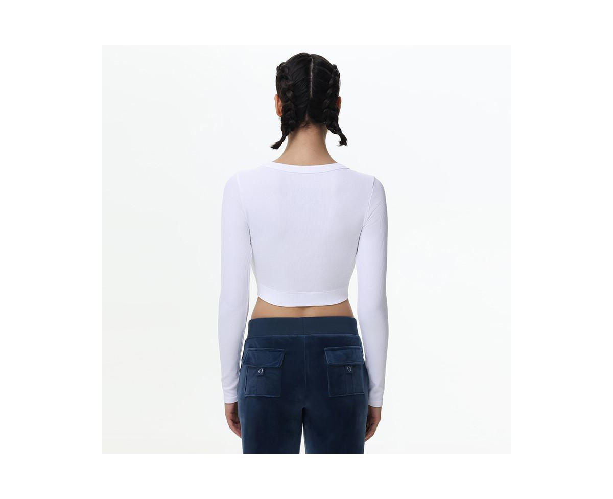 Juicy Couture Women's Cropped Long Sleeve Baby Tee