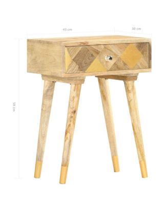 Bedside Cabinet 16.9"x11.8"x22.8" Solid Mango Wood