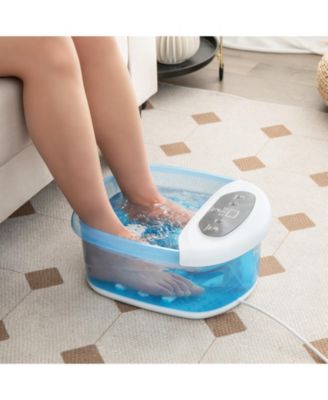 Foot Spa Massager Tub with Removable Pedicure Stone and Massage Beads-Blue