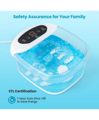 Foot Spa Massager Tub with Removable Pedicure Stone and Massage Beads-Blue