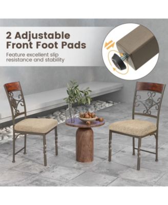 Set of 2 Dining Room Chairs Armless Kitchen Chairs Set with Seat Cushion