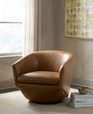 Macy's Special Order Fabric Leather Accent Chairs Created For Macys In Sand