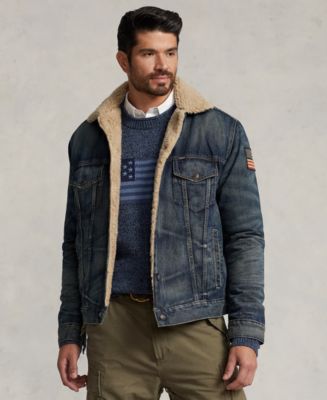 Ralph lauren fleece lined denim jacket best sale