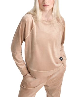 DKNY - Women's Platinum Velour Crewneck Sweatshirt