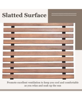 Outdoor Acacia Wood Rocking Chair with Widened Slatted Seat and High Back