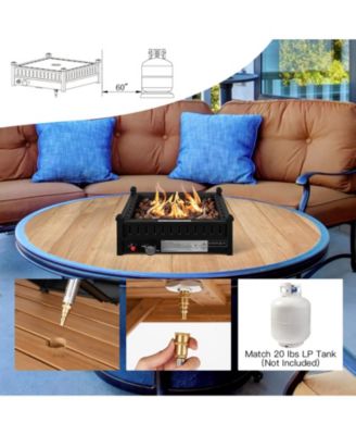 16.5 Inch Tabletop Propane Fire Pit with Simple Ignition System-Black