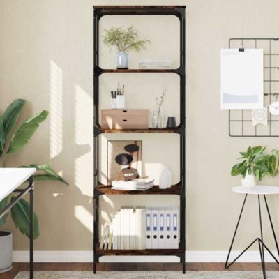 Bookcase Smoked Oak Engineered wood 67.3 in height