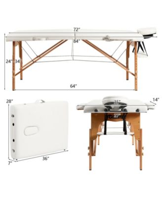 Portable Adjustable Facial Spa Bed with Carry Case-White