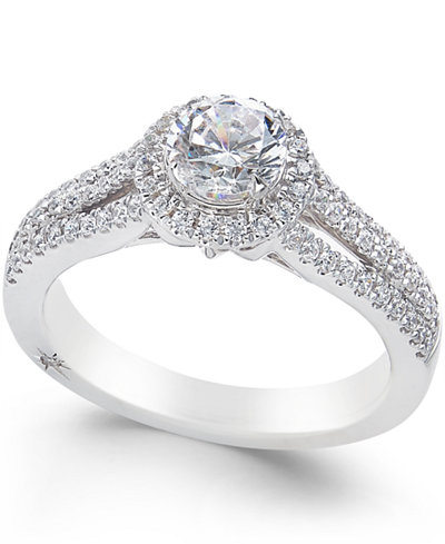 Marchesa Certified Diamond Halo Ring (1 ct. t.w.) in 18k White Gold