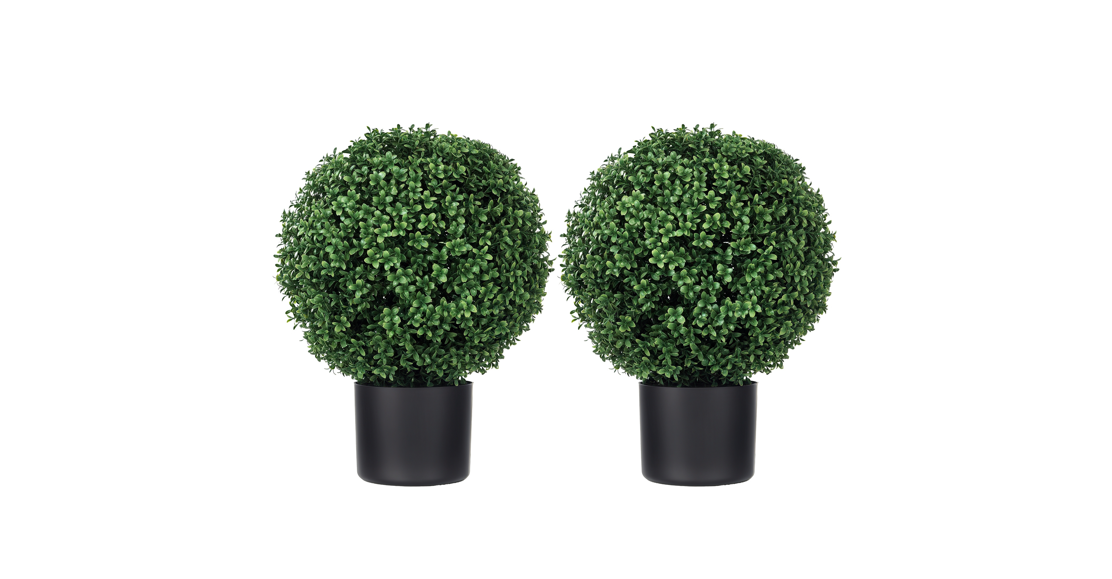 Homcom 2 Pack of Artificial Tree Boxwood Topiaries with Pots for Outdoor & Indoor