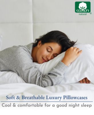 Luxury 800 Thread Count 2 Standard Pillowcases, 100% Cotton Sateen, Soft, Smooth & Thick, Fits Standard & Queen Size Pillows