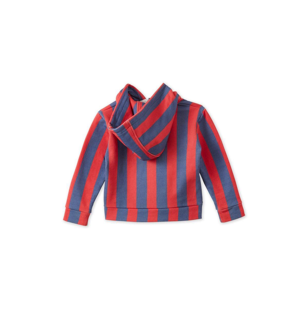 Vild House of Little Baby Striped Organic Cotton Zip Up Hoodie -blue stripe