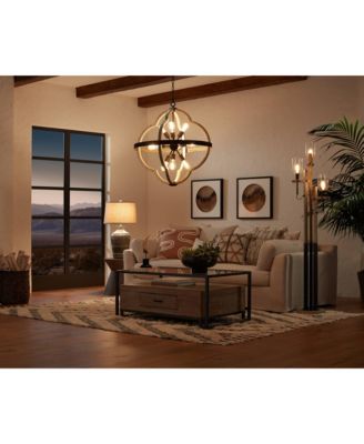 Miguel Rustic Table Lamp Southwest 32" Tall Earth Tone Linen Drum Shade for Bedroom Living Room Bedside Nightstand Office Kids House