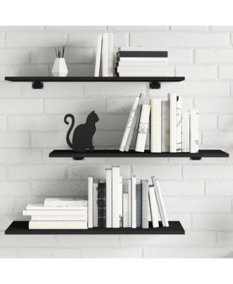 Bookshelf Boards 4 pcs Black 31.5"x11.8"x0.6" Engineered Wood