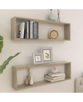 Wall Cube Shelves 2 pcs Sonoma Oak 39.4"x5.9"x11.8" Engineered Wood