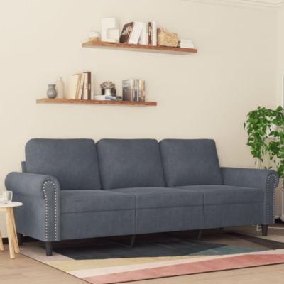 3-Seater Sofa Dark Gray 70.9" Velvet