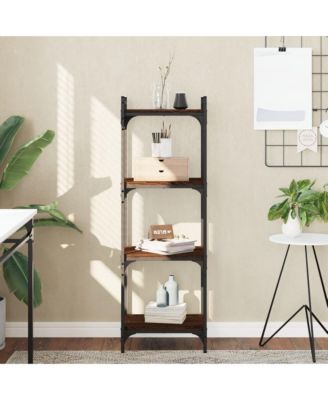 Bookcase 4-Tier Brown Oak 15.7"x11.8"x47.2" Engineered Wood