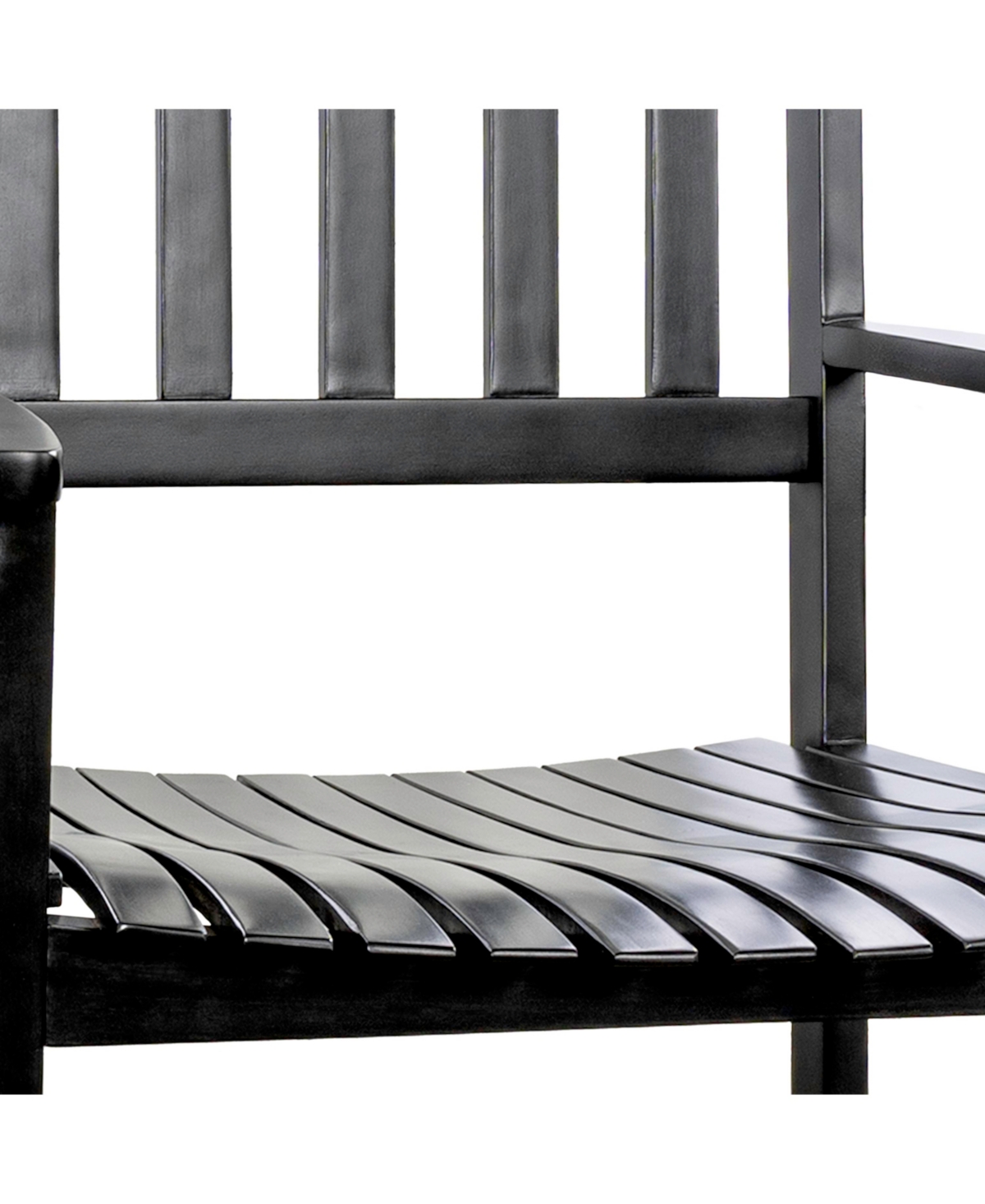 Jonathan Y Seagrove Farmhouse Classic Slat-Back 350-lbs Support Acacia Wood Outdoor Rocking Chair