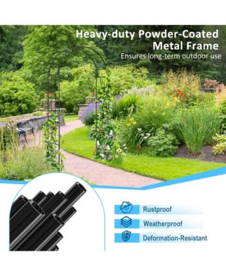 Garden Arch Arbor Trellis Pergola 7.5 ft Metal Archway for Climbing Plants Party