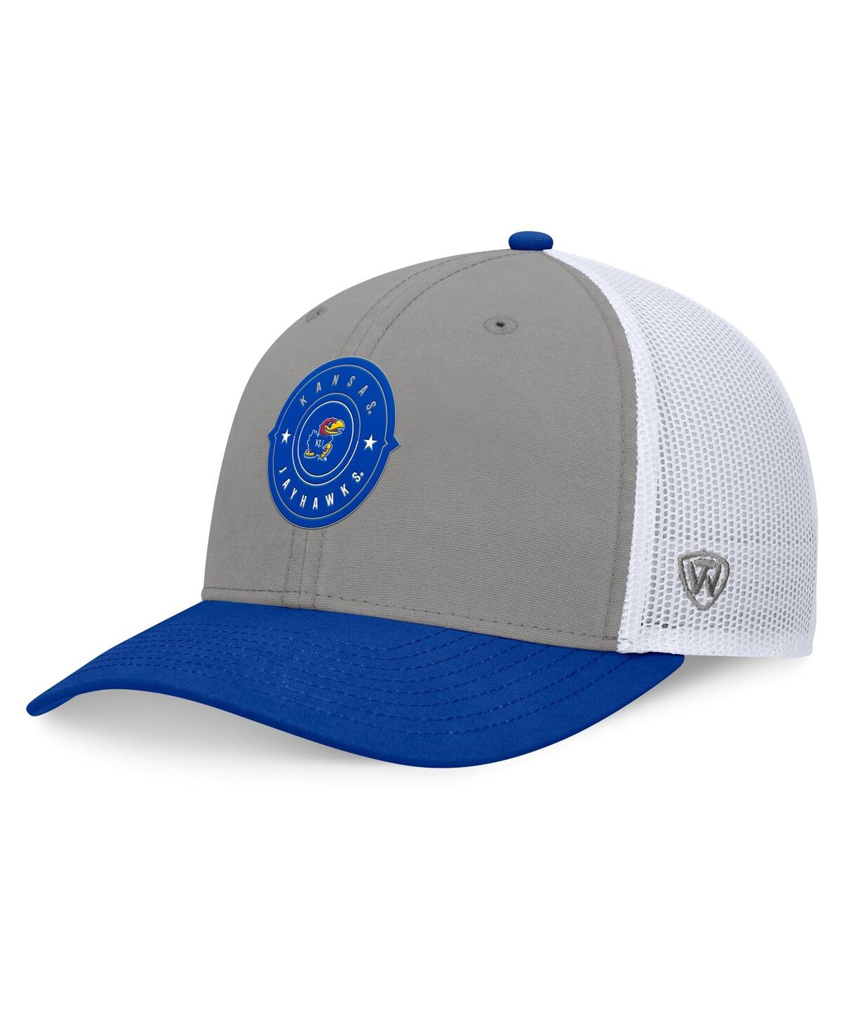 Top Of The World Men's Gray/royal Air Force Falcons Rob Trucker Adjustable Hat In Gray,royal
