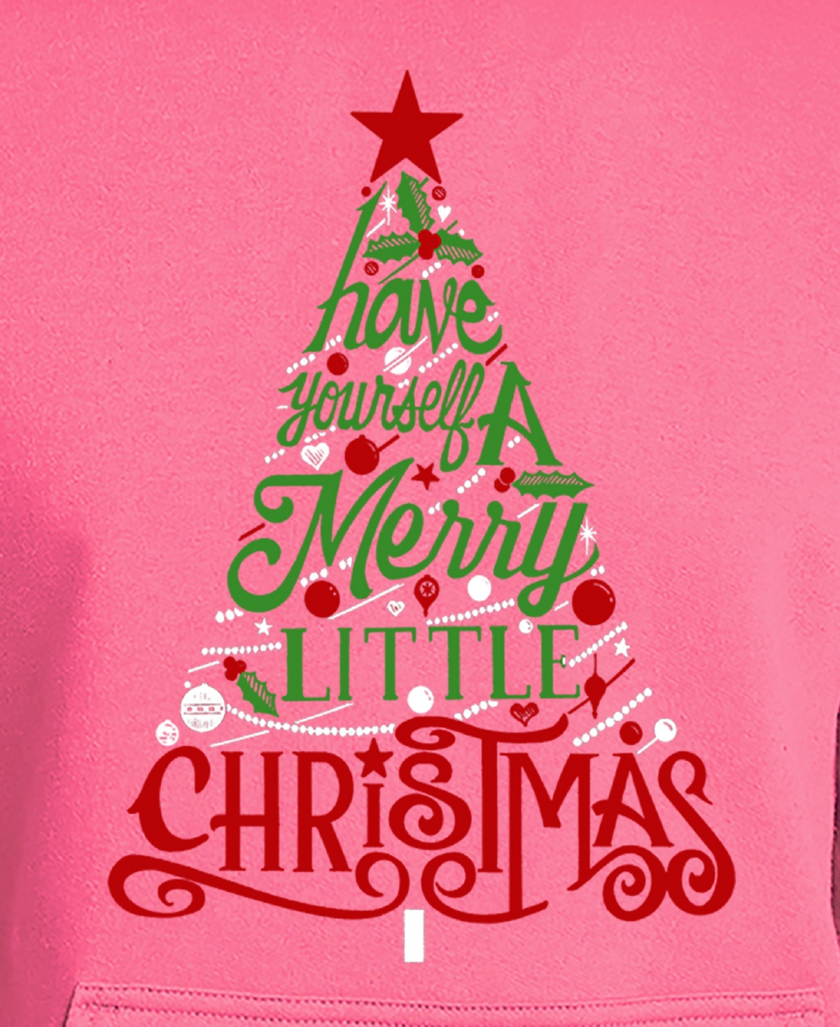 La Pop Art Men's Have Yourself a Merry Little Christmas Word Art Hooded Sweatshirt