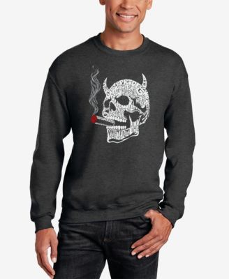Men's 7 Deadly Sins Skull Word Art Crewneck Sweatshirt