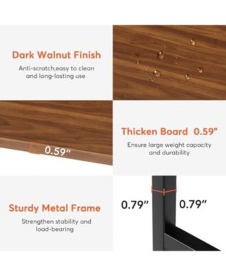 Kitchen Island, Kitchen Shelf Kitchen Bar Table with 5 Open Storage Shelves and Large Worktop, Industrial Butcher Block Island (Stools Not Included)