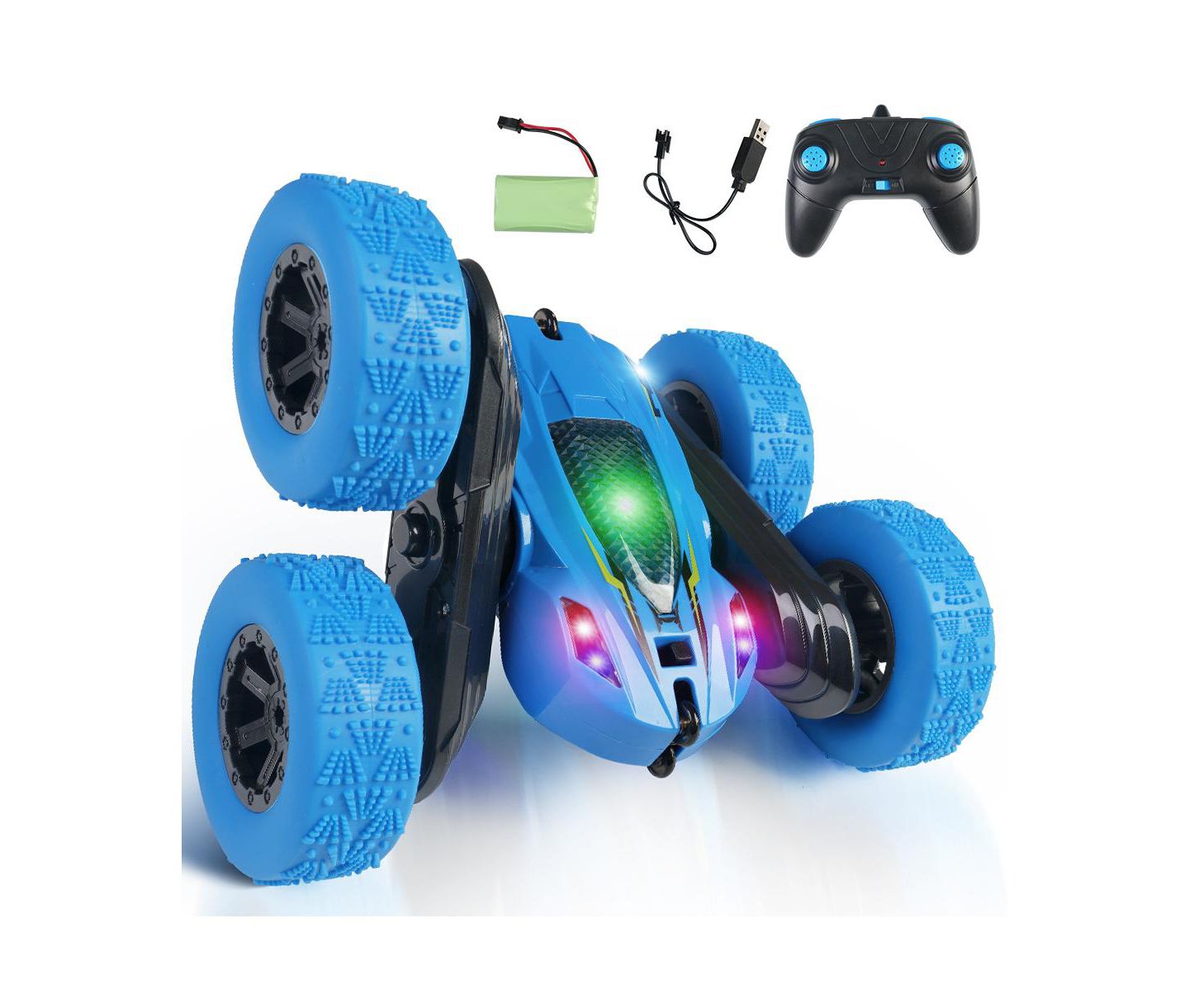 Детская игрушка Cowin 360-Degree Rotating Double-Sided Rechargeable Remote Control Car, цвет: Синий — фото 1