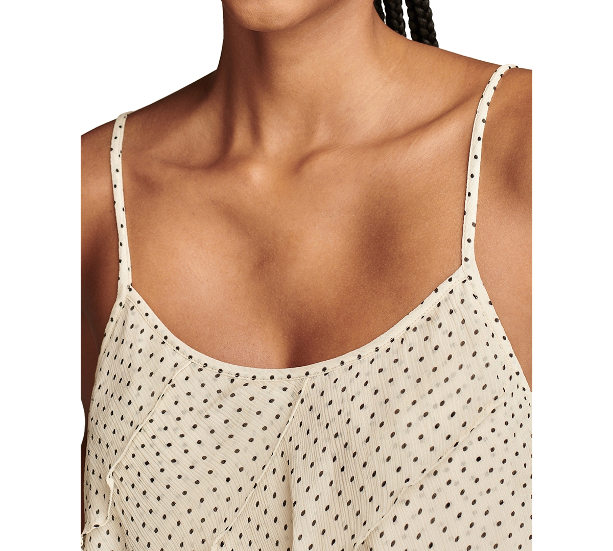 Lucky Brand Women's Printed Long Ruffle Camisole