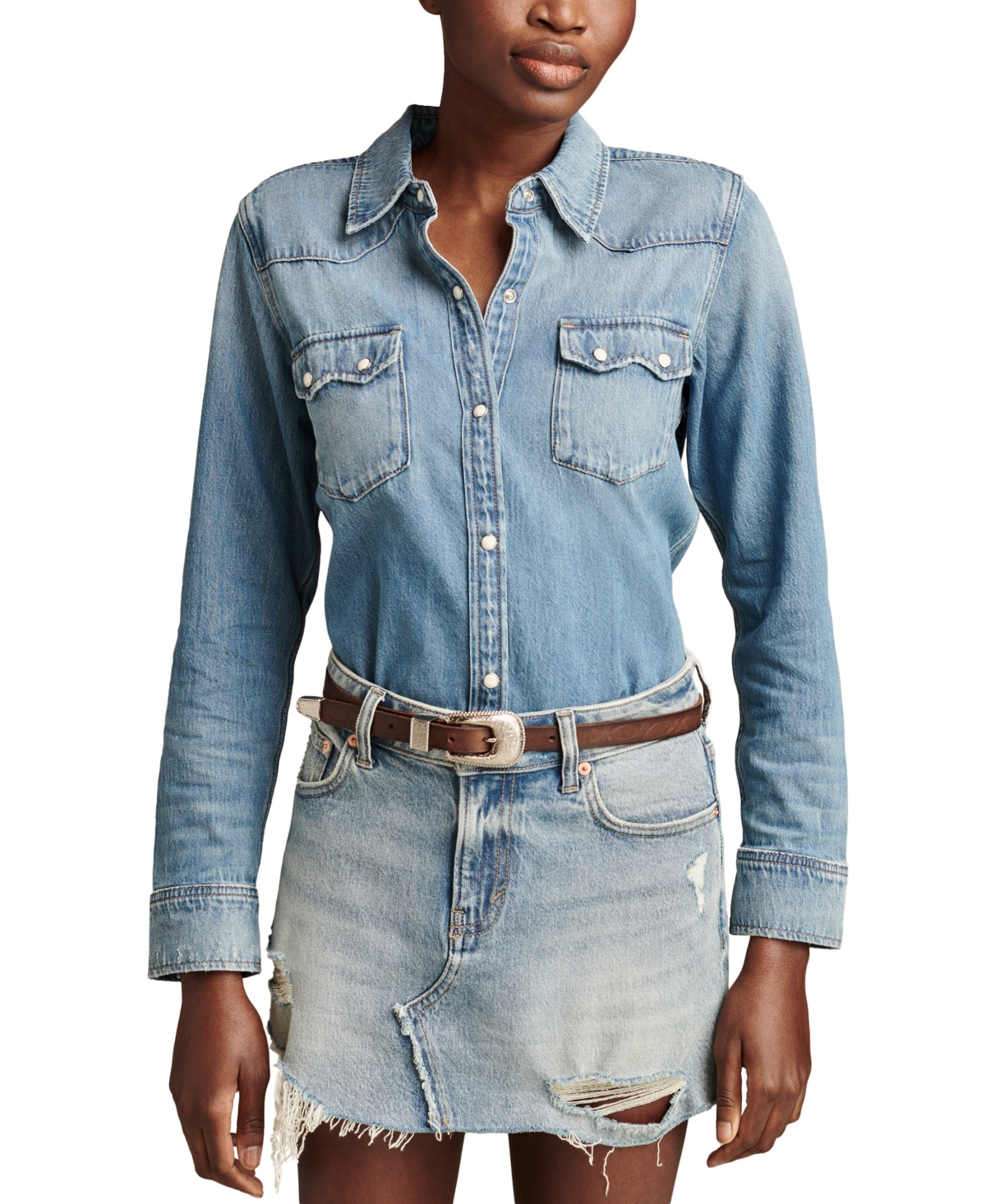 Lucky Brand Western Denim Shirt In American Dream