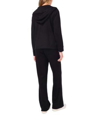 Vince Camuto Womens Knit Hoodie Wide Leg Pants In Rich Black