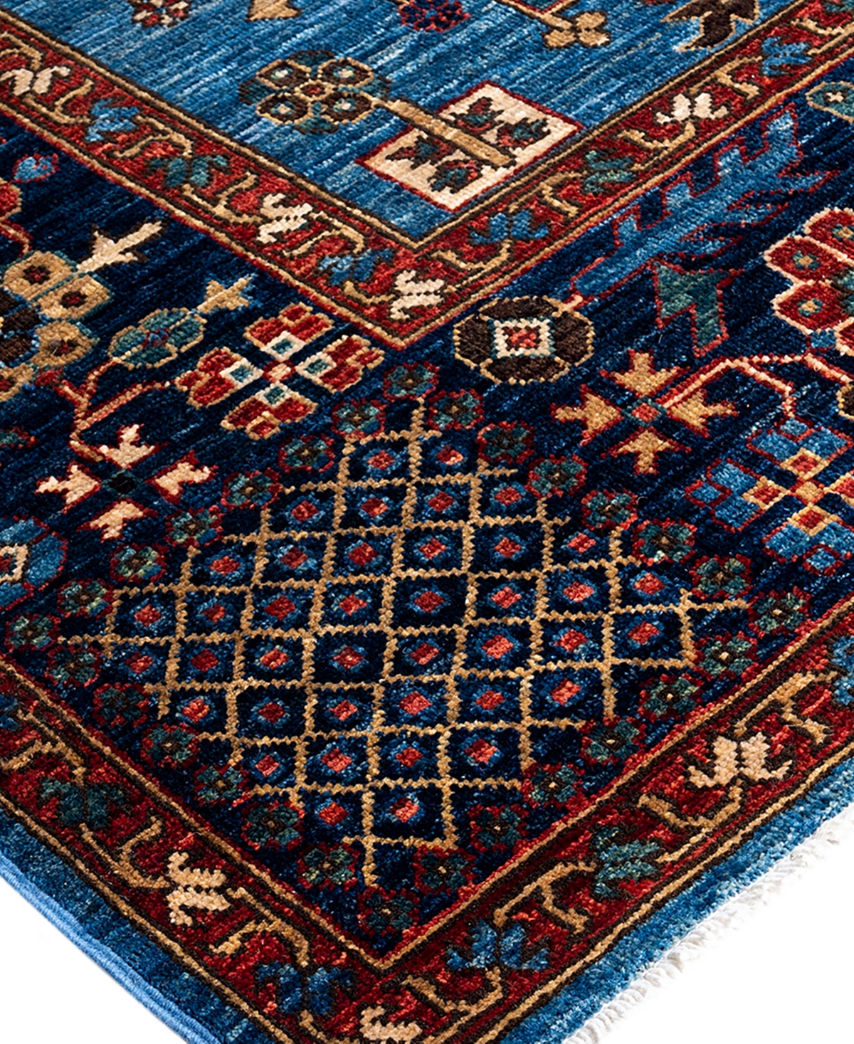 Adorn Hand Woven Rugs Serapi M1993 7'11"x9'10" Area Rug In Light Blue
