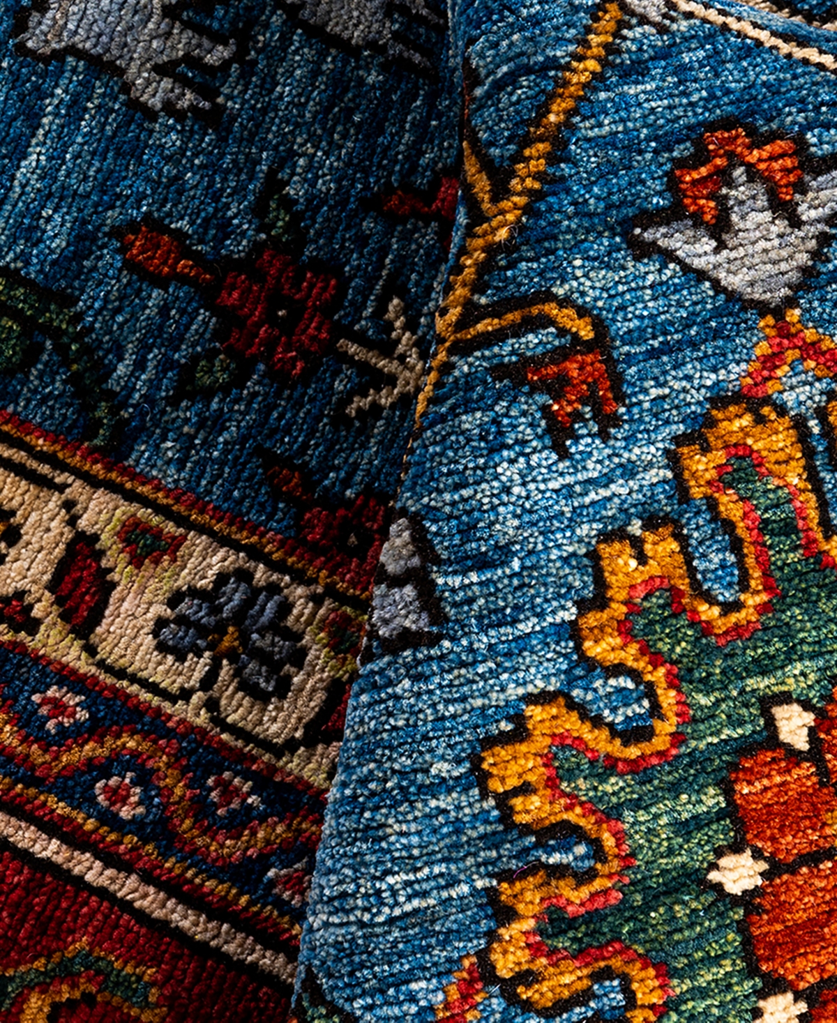 Adorn Hand Woven Rugs Serapi M1993 8'1"x9'8" Area Rug In Light Blue