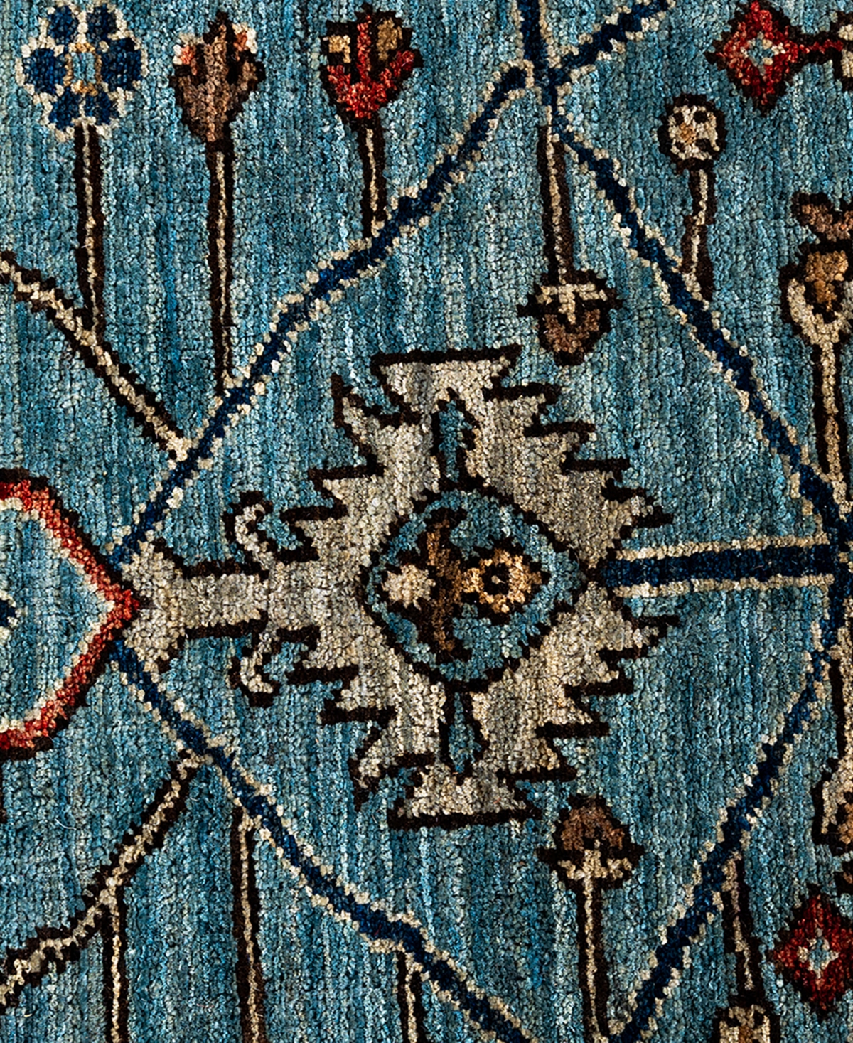 Adorn Hand Woven Rugs Serapi M1993 8'2"x9'3" Area Rug In Light Blue