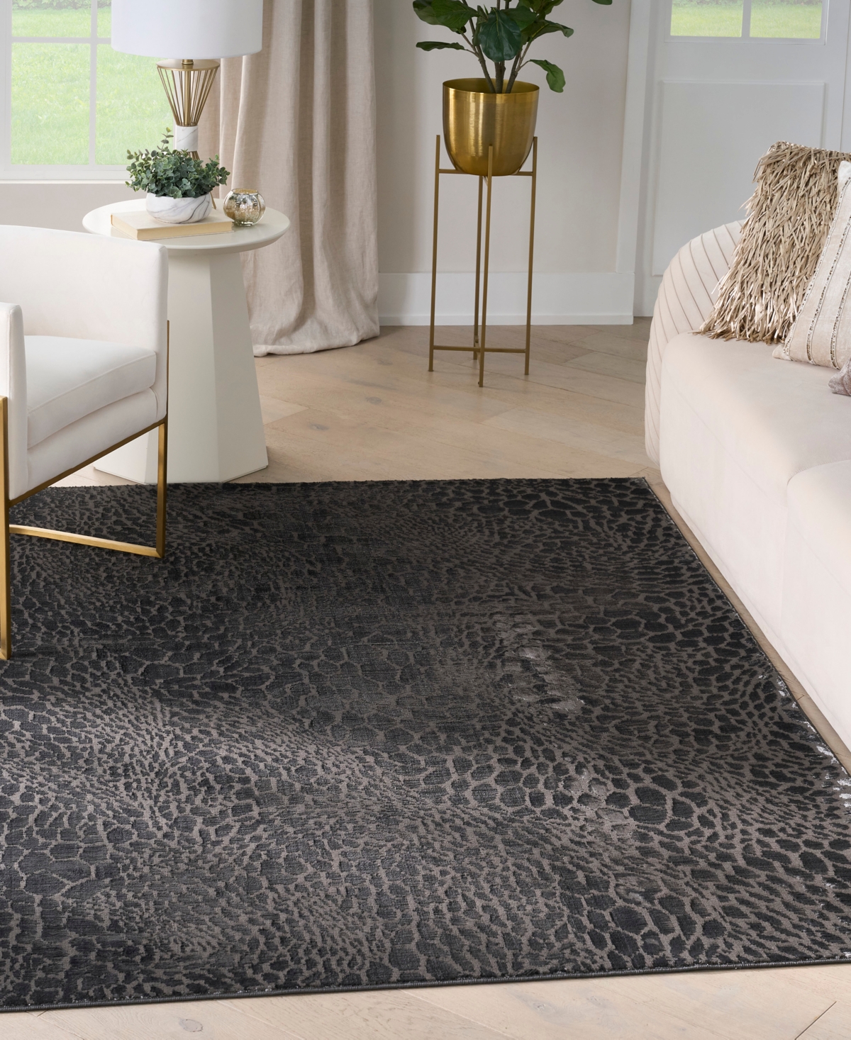 Nourison Home Desire Dsr08 5'3"x7'3" Area Rug In Charcoal