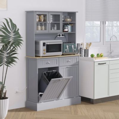 Pantry Storage Cabinet w/ Charging Station,