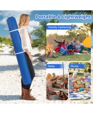 Beach Canopy Tent with Detachable Sidewall and Folding Table-Blue