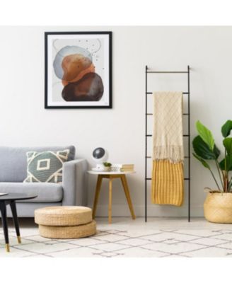 USA Free-Standing Clothing Rack, Clothes Organizer, Ladder Style, Metal Garment Rack, Black