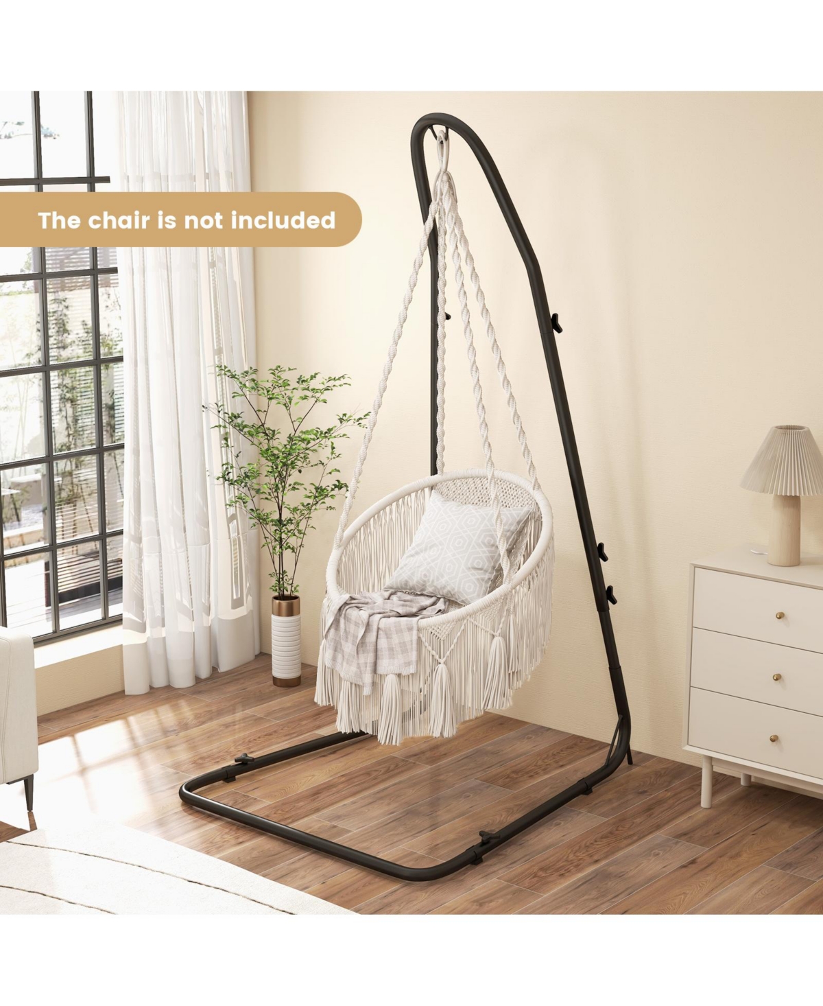 Givimo Hammock Chair Stand Adjustable Swing Chair Stand with Safety Hook and Sturdy Chain