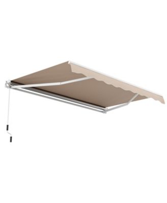 13 × 8 Feet Retractable Patio Awning Aluminum Deck Sunshade-Beige