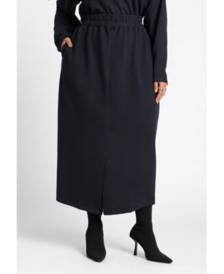 Women's Plus Size Maxi French Terry Skirt