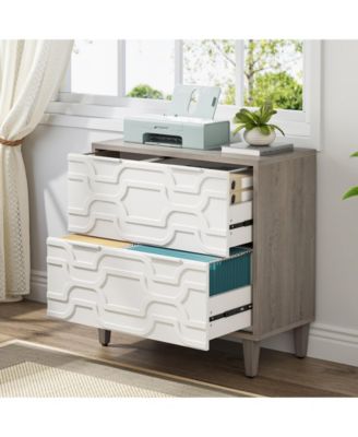 2-Drawer File Cabinet, Lateral Filing Cabinet, Office Storage Cabinet, Printer Stand with Storage Drawer for Home Office