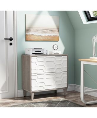 2-Drawer File Cabinet, Lateral Filing Cabinet, Office Storage Cabinet, Printer Stand with Storage Drawer for Home Office