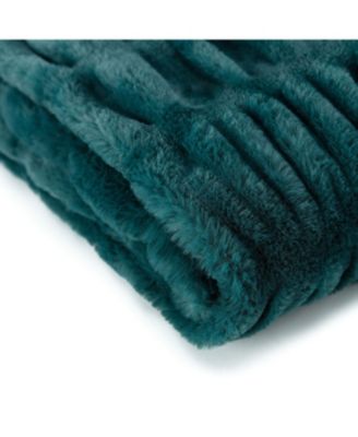 Premium Ruched Faux Fur & Mink Reversible Blanket, Throw
