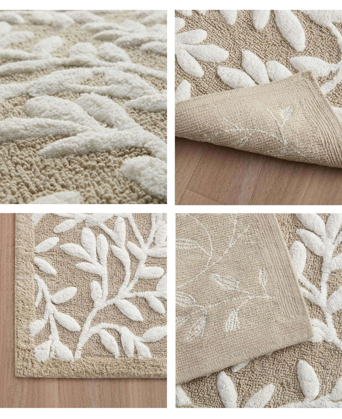Madison Park Serene Cotton Tufted Bath Rug, 21" X 34" In Taupe