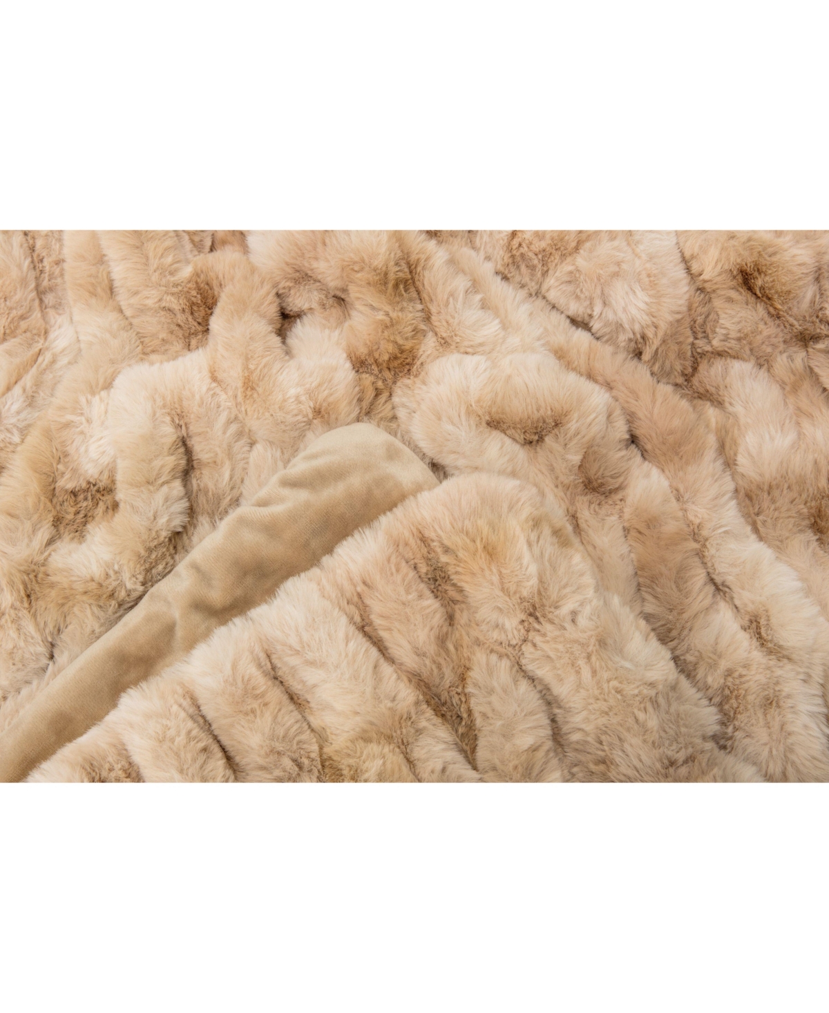 Chanasya Premium Ruched Faux Fur Throw Blanket - Luxurious, Soft Reversible Mink Blanket - 108