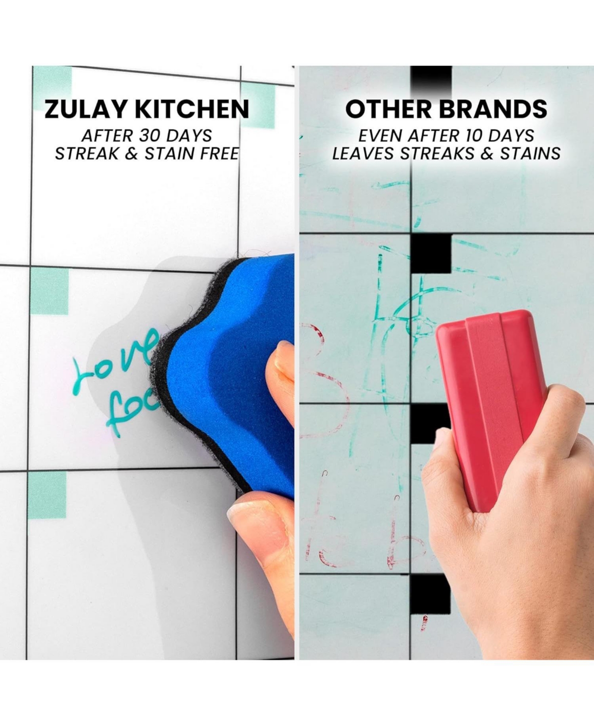 Zulay Kitchen Magnetic Dry Erase Calendar Whiteboard Kit For Fridge